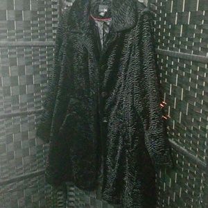 East 5th Black faux fur fitted jacket Large
